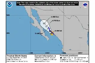 Imagen Así avanza la tormenta tropical 'Ileana' frente a costas de Sinaloa 