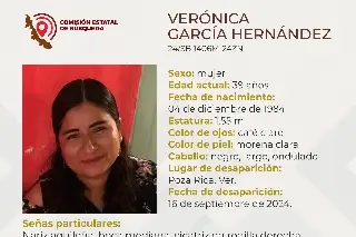 Imagen Desaparece joven mujer al norte de Veracruz; aquí sus características  