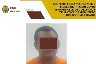 Imagen Lo sentencian a más de 7 años de cárcel por tentativa de homicidio doloso calificado