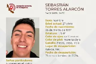 Imagen Joven desaparece en Xalapa, Veracruz; aquí sus características 