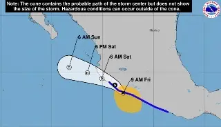 Imagen Tormenta tropical John avanza lentamente hacia Michoacán y Colima 