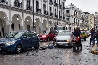 Imagen Aparatoso choque en el Centro Histórico de Veracruz  