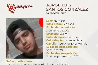 Imagen Él es Jorge Luis, tiene 22 años de edad y desapareció en el puerto de Veracruz 