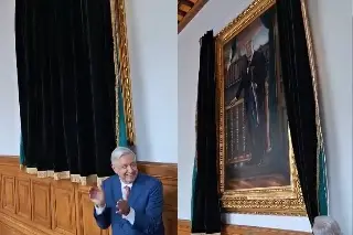 Imagen AMLO devela su retrato presidencial