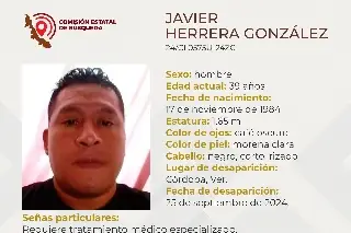 Imagen Desaparece hombre en Córdoba, Veracruz; aquí sus características