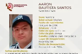 Imagen Él es Aaron, tiene 18 años y desapareció al norte de Veracruz 