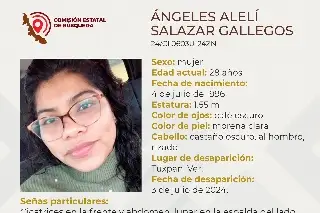 Imagen Ella es Ángeles, tiene 28 años y desapareció al norte de Veracruz; aquí sus características