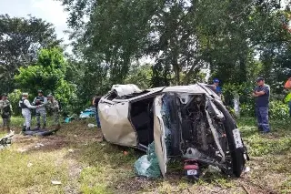 Imagen Vuelca vehículo tras fuerte accidente en autopista de Veracruz