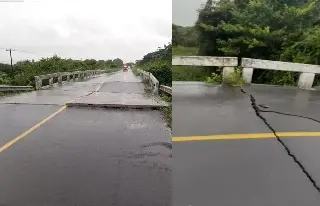 Puente Pozuelos a punto de colapsar por lluvia, reportan habitantes