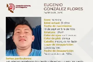 Imagen Él es Eugenio, tiene 31 años y desapareció en Córdoba, Veracruz 