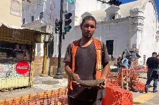 Imagen Hasta huesos han hallado en trabajos de excavación del Centro Histórico de Veracruz