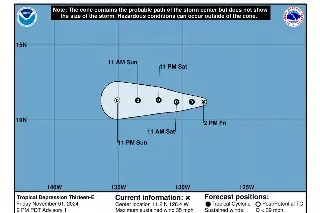 Imagen Se forma la depresión tropical Trece - E en el Pacífico 