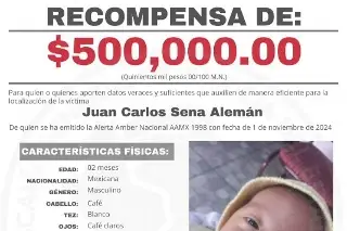 Imagen Ofrecen recompensa por información de bebé de tres meses robado en Nuevo León