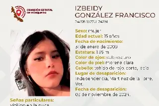 Imagen Ella es Izbeidy, tiene 15 años y desapareció al sur de Veracruz 