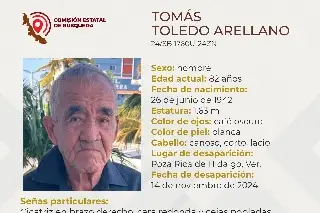 Imagen Desaparece hombre de la tercera edad al norte de Veracruz 