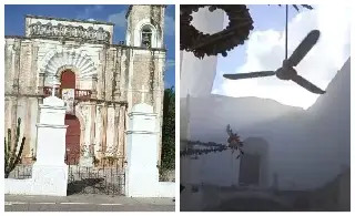 Imagen Cae parte del techo de histórico templo y convento en Campeche