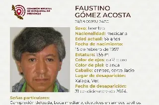 Imagen Hombre de la tercera edad desaparece en Xalapa, Veracruz 