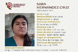 Imagen Joven mujer desaparece al norte de Veracruz; aquí sus características 