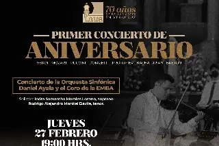 Imagen No te pierdas este jueves el Primer Concierto de Aniversario de la EMBA en Veracruz 