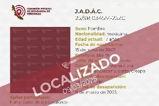 Imagen Localizan a menor de edad reportado como desaparecido en la ciudad de Veracruz