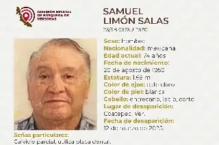 Imagen Piden apoyo para localizar a hombre de la tercera edad desaparecido en Coatepec, Veracruz 