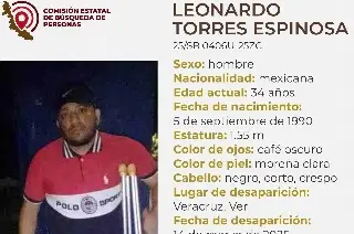 Imagen Buscan a Leonardo, hombre desaparecido en Veracruz