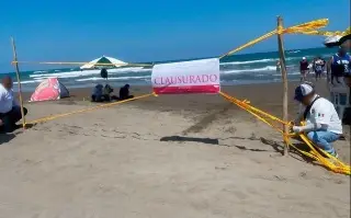 Imagen Profepa clausura carriles de circulación en la playa de Chachalacas