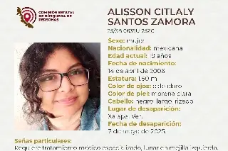 Imagen Joven de 19 años desaparece en Xalapa, Veracruz; estas son sus características