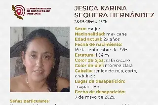 Imagen Piden apoyo para localizar a joven mujer desaparecida al norte de Veracruz 