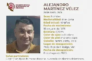 Imagen Piden apoyo para localizar a hombre desaparecido al norte de Veracruz 