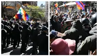 Imagen Reportan 5 detenidos tras enfrentamiento entre policías y seguidores de Evo Morales en Bolivia