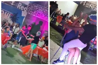 Imagen Intenta apuñalar a payasito por bailarle sexy a mujer en fiesta (+Video)