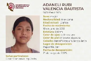 Imagen Menor de edad desaparece al norte de Veracruz; estas son sus caraterísticas