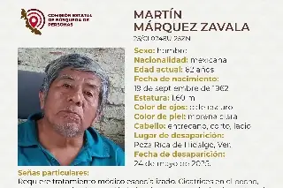 Imagen Él es Martín, tiene 62 años y desapareció al norte de Veracruz 