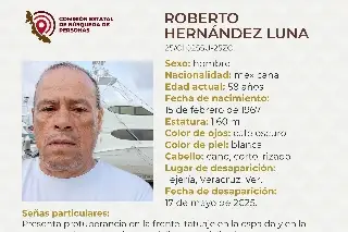 Imagen Piden apoyo para localizar a hombre desaparecido en el puerto de Veracruz 
