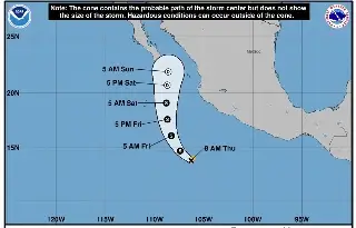 Imagen Depresión Tropical 1 E evoluciona a Tormenta Tropical “Alvin” ¿Afecta a Veracruz?
