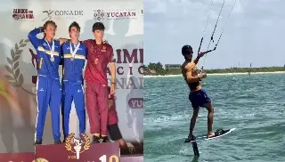 Imagen ¡Va por Veracruz! Gana medalla de bronce en vela, modalidad kiteboard (+Video)