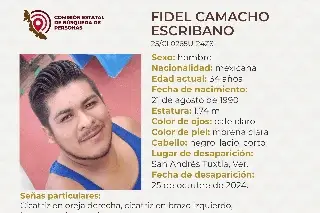 Imagen Piden apoyo para localizar a hombre desaparecido al sur de Veracruz 