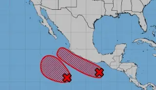 Imagen Vigilan zonas de baja presión que podrían ser ciclones 'Bárbara' y 'Cosme' 