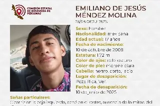 Imagen Menor de edad desaparece al norte de Veracruz; aquí sus características 