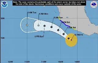 Imagen Se forma tormenta tropical Dalila frente a las costas de Guerrero