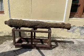 Imagen Encuentran cañón antiguo en obras de Independencia en Veracruz