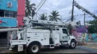 Imagen Cierre vial y corte de energía eléctrica por caída de postes en fraccionamiento de Veracruz 