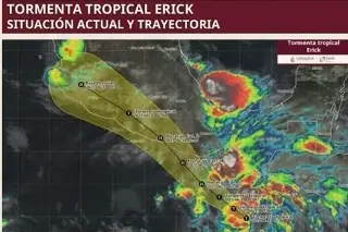 Imagen 'Erick' podría tocar tierra como huracán categoría 2 en costas de Guerrero y Oaxaca 