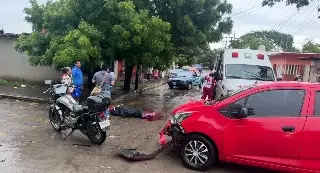 Imagen Motociclista lesionado tras choque con automóvil particular en Veracruz