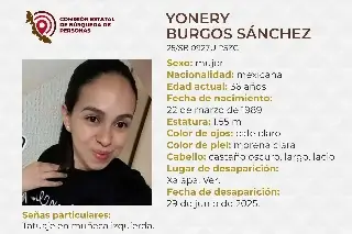 Imagen Buscan a Yonery Burgos, desapareció en Xalapa