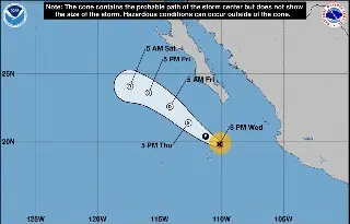 Imagen Flossie baja a huracán categoría 1 y se aleja de las costas mexicanas