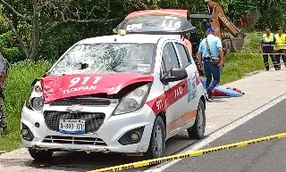 Taxista atropella y mata a trabajador la autopista México–Tuxpan