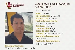 Imagen Él es Antonio, tiene 30 años y desapareció en Xalapa, Veracruz 