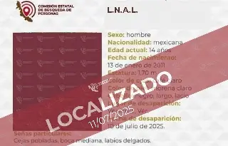 Imagen Localizan a menor reportado como desaparecido de Veracruz